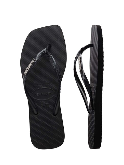 SQUARE LOGO Tongs noir/argent - Chaussures Femme