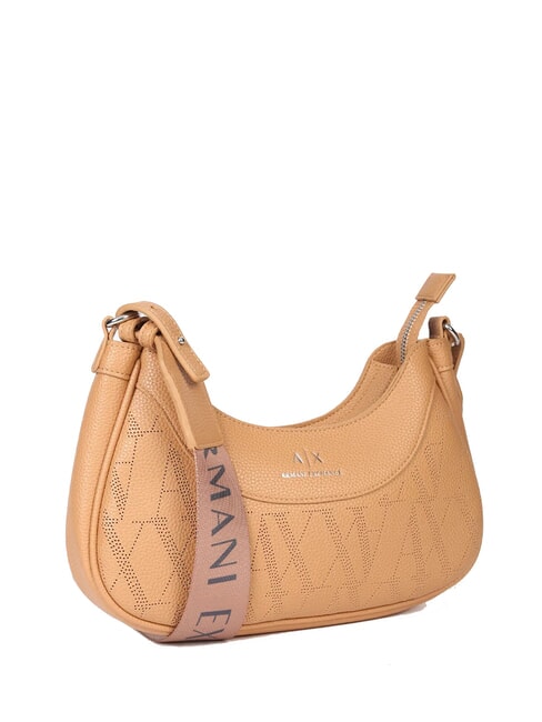 WAVE Sac à bandoulière perforé de taille moyenne rose camel - Sacs pour Femme