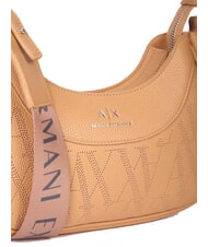 ARMANI EXCHANGE WAVE Sac à bandoulière perforé de taille moyenne rose camel - Sacs pour Femme - 4