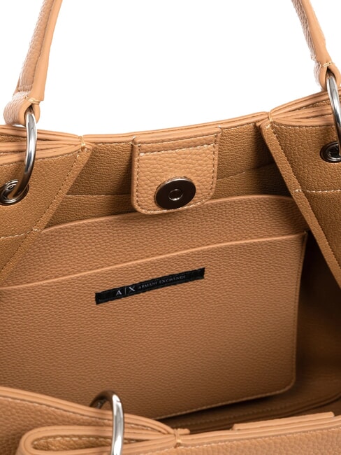 WAVE Grand sac à main perforé rose camel - Sacs pour Femme