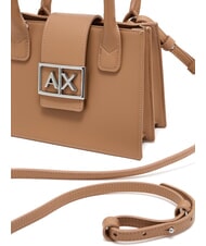 ARMANI EXCHANGE JODIE Mini sac cartable rose camel - Sacs pour Femme - 3