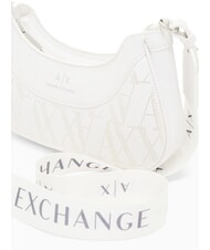 ARMANI EXCHANGE WAVE Sac à bandoulière perforé de taille moyenne blanc brillant - Sacs pour Femme - 3