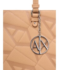 ARMANI EXCHANGE GYNGER Sac à bandoulière avec logo imprimé sur toute la surface rose chameau/rose chameau - Sacs pour Femme - 3