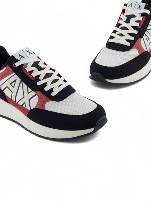 DUSSELDORF Baskets Homme blanc cass&eacute; + cardin + bleu marine - Chaussures Homme