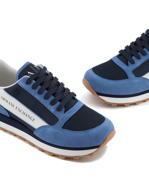 OSAKA Baskets Homme bleu+marine+blanc cass&eacute; - Chaussures Homme