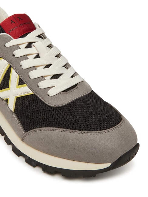 A|X Baskets gris neutre + noir + jaune - Chaussures Homme