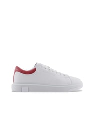 ARMANI EXCHANGE ACTION Baskets en cuir op.blanc+cardinal - Chaussures Homme - 2