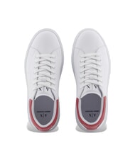 ARMANI EXCHANGE ACTION Baskets en cuir op.blanc+cardinal - Chaussures Homme - 3