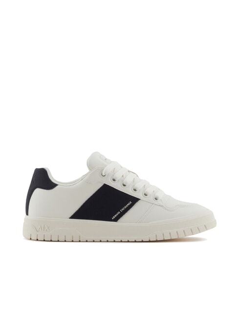 A|X Baskets avec bande latérale contrastante blanc cassé + bleu marine foncé - Chaussures Homme