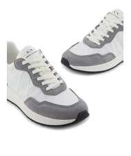 ARMANI EXCHANGE A|X Baskets avec maxi logo latéral gris neutre + blanc cassé - Chaussures Homme - 4
