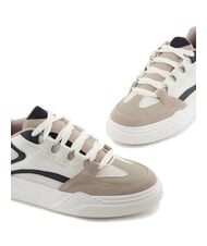 ARMANI EXCHANGE A|X Baskets avec d&eacute;tails en cuir su&eacute;d&eacute; plaza taupe + navigation profonde - Chaussures Homme - 4