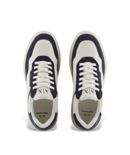 ARMANI EXCHANGE A|X Baskets blanc cassé + bleu marine foncé - Chaussures Homme - 4