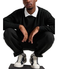 ARMANI EXCHANGE A|X Baskets à empiècements contrastés Blanc cassé + Jet Set - Chaussures Homme - 7