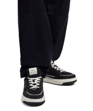 ARMANI EXCHANGE A|X Baskets avec empiècements en mesh et logo bleu marine profond + blanc cassé - Chaussures Homme - 7