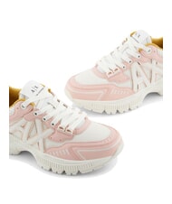 ARMANI EXCHANGE A|X Baskets épaisses avec empiècements en mesh rose clair + blanc cassé - Chaussures Femme - 3