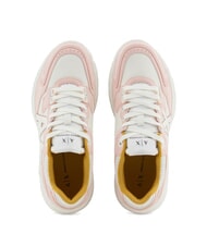 ARMANI EXCHANGE A|X Baskets épaisses avec empiècements en mesh rose clair + blanc cassé - Chaussures Femme - 4