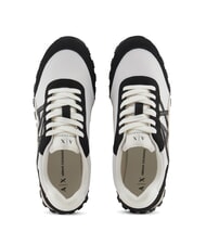 ARMANI EXCHANGE A|X Baskets en mesh avec logo contrasté blanc cassé + noir - Chaussures Femme - 3