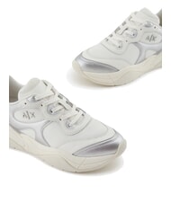 ARMANI EXCHANGE A|X Baskets en tissu mesh argent+blanc cassé - Chaussures Femme - 4