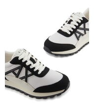 ARMANI EXCHANGE A|X Baskets en mesh avec logo contrast&eacute; blanc cass&eacute; + noir - Chaussures Femme - 4