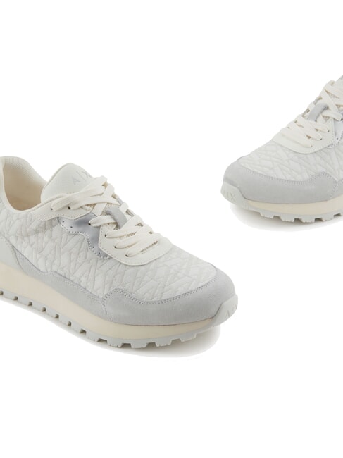 A|X Baskets avec logo intégral gris clair + blanc cassé - Chaussures Femme
