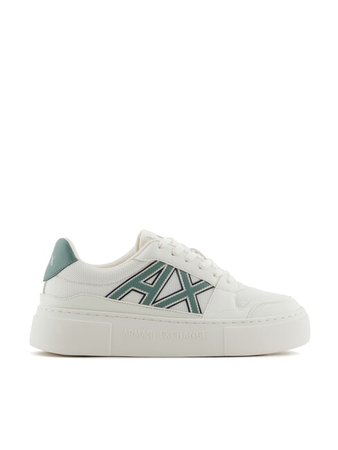 A|X Baskets avec logo contrast&eacute; blanc cass&eacute; + vert fonc&eacute; - Chaussures Femme