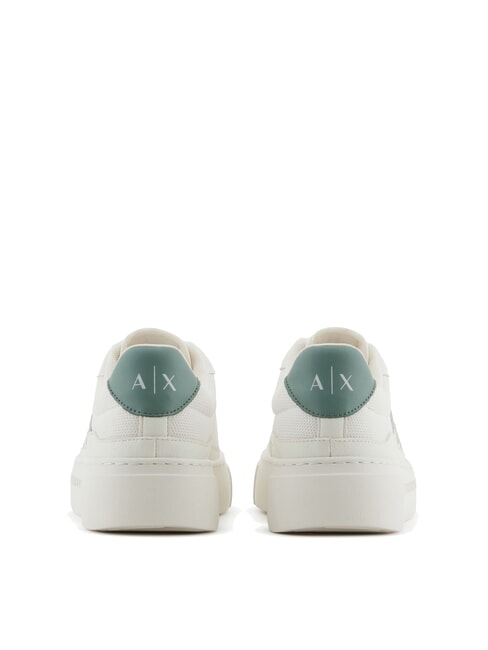 A|X Baskets avec logo contrast&eacute; blanc cass&eacute; + vert fonc&eacute; - Chaussures Femme