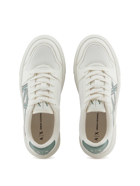 A|X Baskets avec logo contrast&eacute; blanc cass&eacute; + vert fonc&eacute; - Chaussures Femme