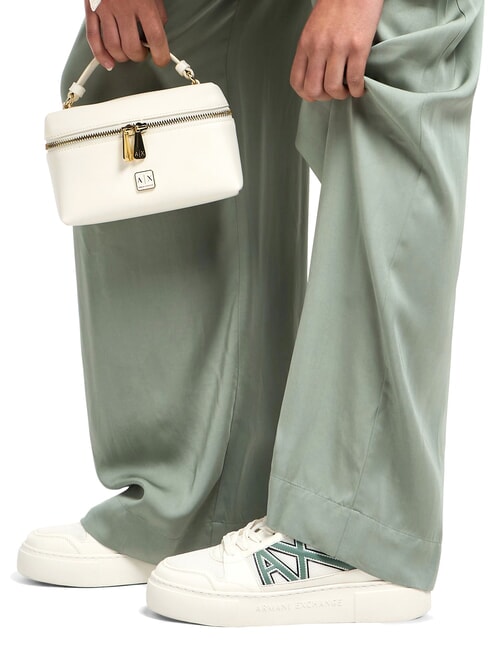 A|X Baskets avec logo contrast&eacute; blanc cass&eacute; + vert fonc&eacute; - Chaussures Femme