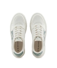 ARMANI EXCHANGE A|X Baskets avec logo contrasté blanc cassé + vert foncé - Chaussures Femme - 5