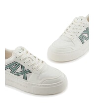 ARMANI EXCHANGE A|X Baskets avec logo contrast&eacute; blanc cass&eacute; + vert fonc&eacute; - Chaussures Femme - 4