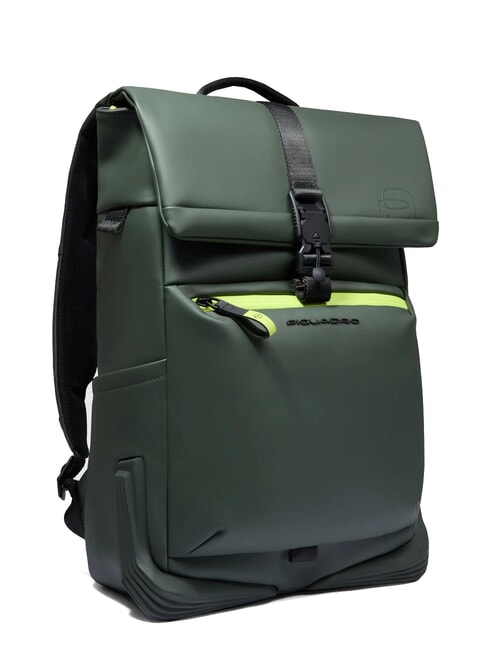 CORNER SPECIALE GOMMATO Sac à dos à enroulement, support pour ordinateur portable 14" VERT - Sacs à dos pour ordinateur portable