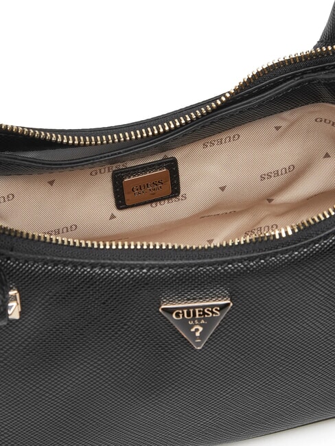 ROSALBA Sac bandoulière imprimé Saffiano NOIR - Sacs pour Femme