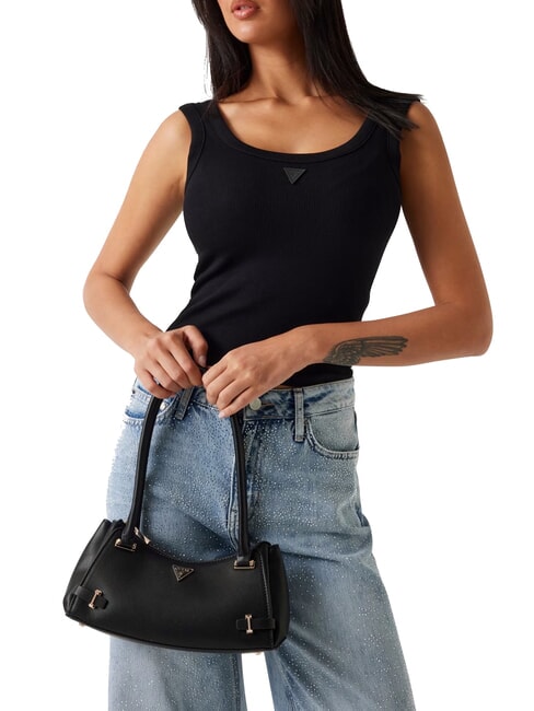 ROSALBA Sac bandoulière imprimé Saffiano NOIR - Sacs pour Femme