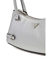 GUESS ROSALBA Sac bandoulière imprimé Saffiano ARGENT - Sacs pour Femme - 3