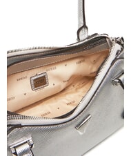 GUESS ROSALBA Sac bandoulière imprimé Saffiano ARGENT - Sacs pour Femme - 4