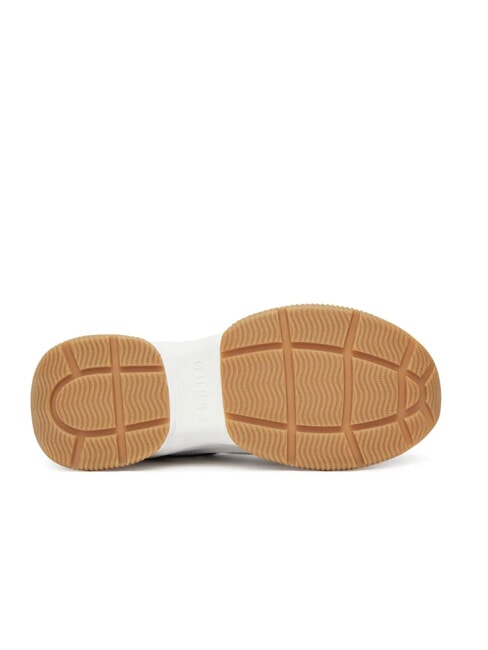 HAPYY3 Baskets avec empiècements logo pivoine Blanc / marron - Chaussures Femme