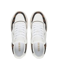 GUESS HAPYY3 Baskets avec empiècements logo pivoine Blanc / marron - Chaussures Femme - 5