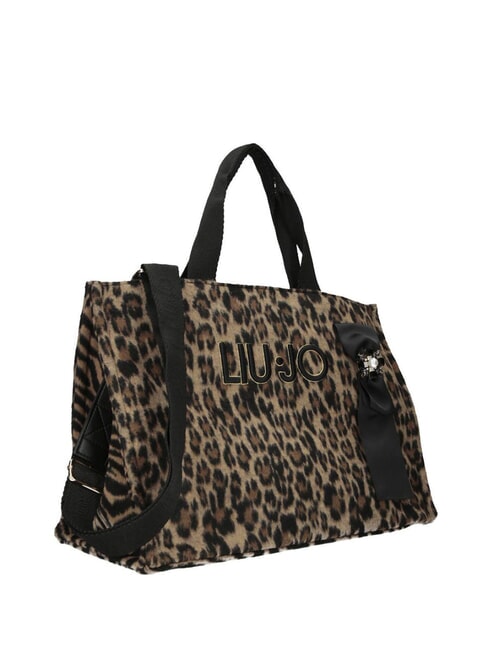 ANIMALIER Sac fourre-tout &agrave; bandouli&egrave;re animalier brun - Sacs pour Femme