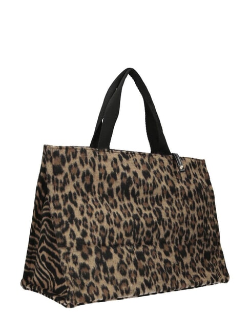 ANIMALIER Sac fourre-tout &agrave; bandouli&egrave;re animalier brun - Sacs pour Femme