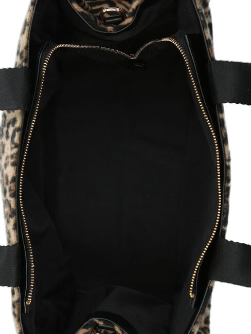 ANIMALIER Sac fourre-tout &agrave; bandouli&egrave;re animalier brun - Sacs pour Femme
