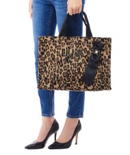 LIUJO ANIMALIER Sac fourre-tout &agrave; bandouli&egrave;re animalier brun - Sacs pour Femme - 5