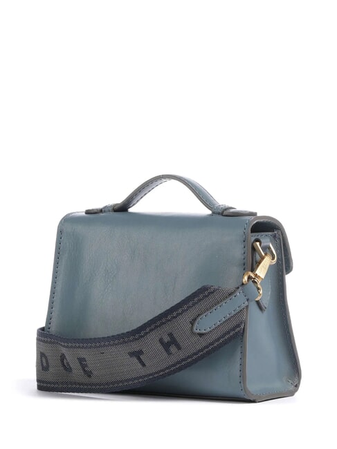 IRENE  Mini sac bandoulière en cuir céruléen avec abb doré - Sacs pour Femme