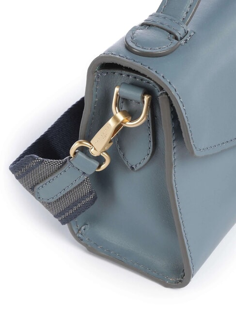 IRENE  Mini sac bandoulière en cuir céruléen avec abb doré - Sacs pour Femme