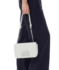 LOVE MOSCHINO LETTERING BICOLOR Sac à bandoulière blanche - Sacs pour Femme - 6