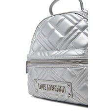 LOVE MOSCHINO QUILTED Sac à dos matelassé argent - Sacs pour Femme - 4