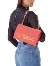LOVE MOSCHINO LETTERING Sac bandoulière/épaule corail - Sacs pour Femme - 5