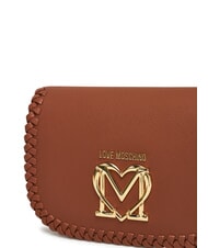 LOVE MOSCHINO BRAIDED Sac à bandoulière avec rabat chameau - Sacs pour Femme - 4