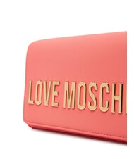 LOVE MOSCHINO BOLD LOGO Sac à rabat et bandoulière chaîne corail - Sacs pour Femme - 3