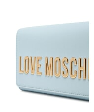 LOVE MOSCHINO BOLD LOGO Sac à rabat et bandoulière chaîne bleu clair - Sacs pour Femme - 3