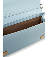 LOVE MOSCHINO BOLD LOGO Sac à rabat et bandoulière chaîne bleu clair - Sacs pour Femme - 4